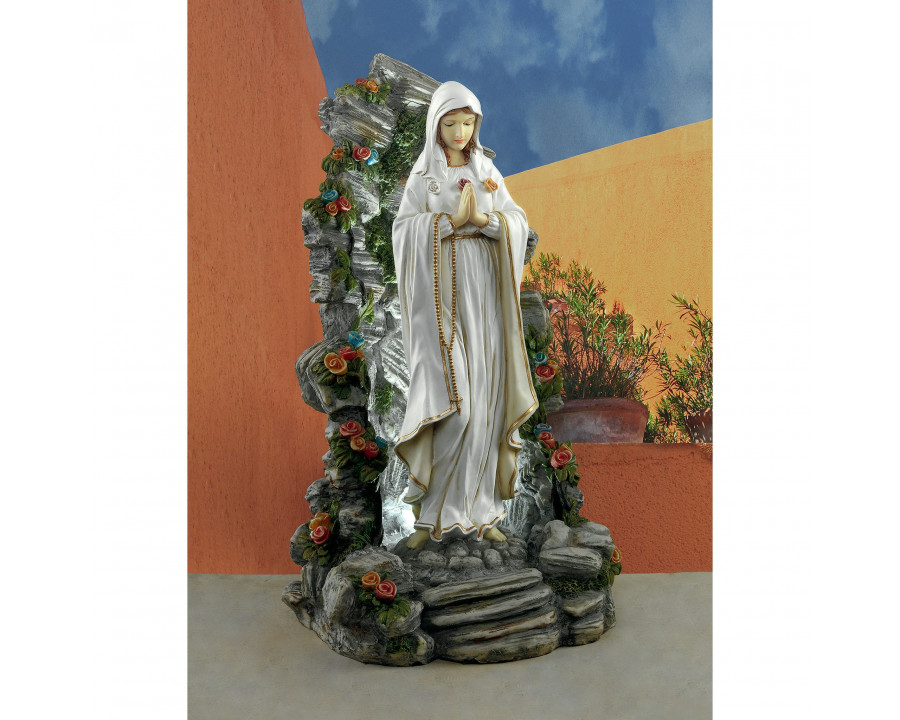 Toscano - Blessed Virgin Mary Illuminated Garden Grotto Sculpture