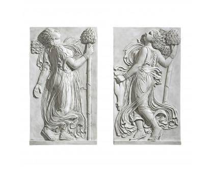 Toscano - Set of 2 Dancing Greek Maenads with Thyrsus Wall Friezes