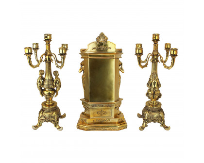 Toscano - Chateau Chambord Clock with Candelabra Ensemble