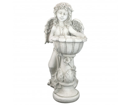 Toscano - Angelique Garden Splash Angel at Birdbath Statue