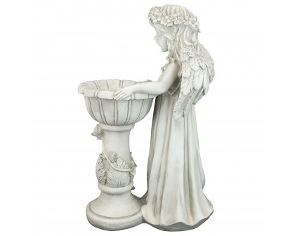 Toscano - Angelique Garden Splash Angel at Birdbath Statue