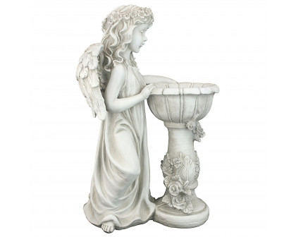 Toscano - Angelique Garden Splash Angel at Birdbath Statue