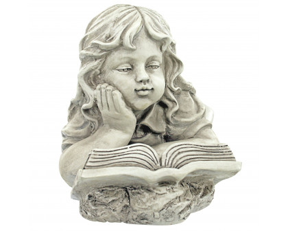 Toscano - Backyard Scholar Little Girl Reading Garden Statue