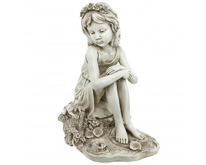 Toscano - Pausing by the Pond Little Girl Garden Statue