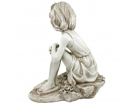 Toscano - Pausing by the Pond Little Girl Garden Statue