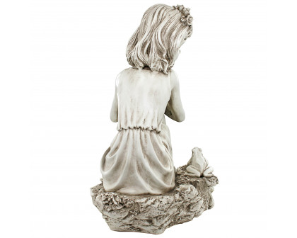 Toscano - Pausing by the Pond Little Girl Garden Statue