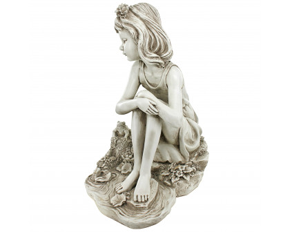 Toscano - Pausing by the Pond Little Girl Garden Statue