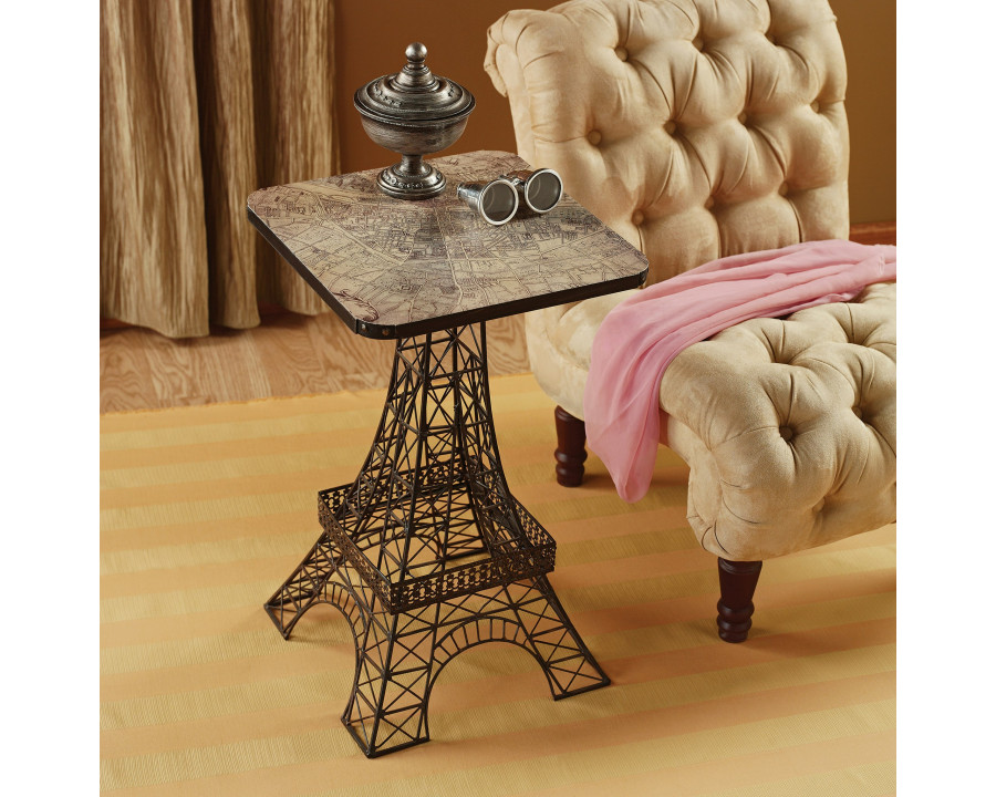 Toscano - Tour Eiffel Sculptural Side Table in Black, Steel