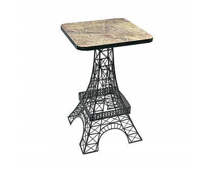 Toscano - Tour Eiffel Sculptural Side Table in Black, Steel