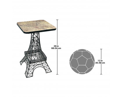 Toscano - Tour Eiffel Sculptural Side Table in Black, Steel