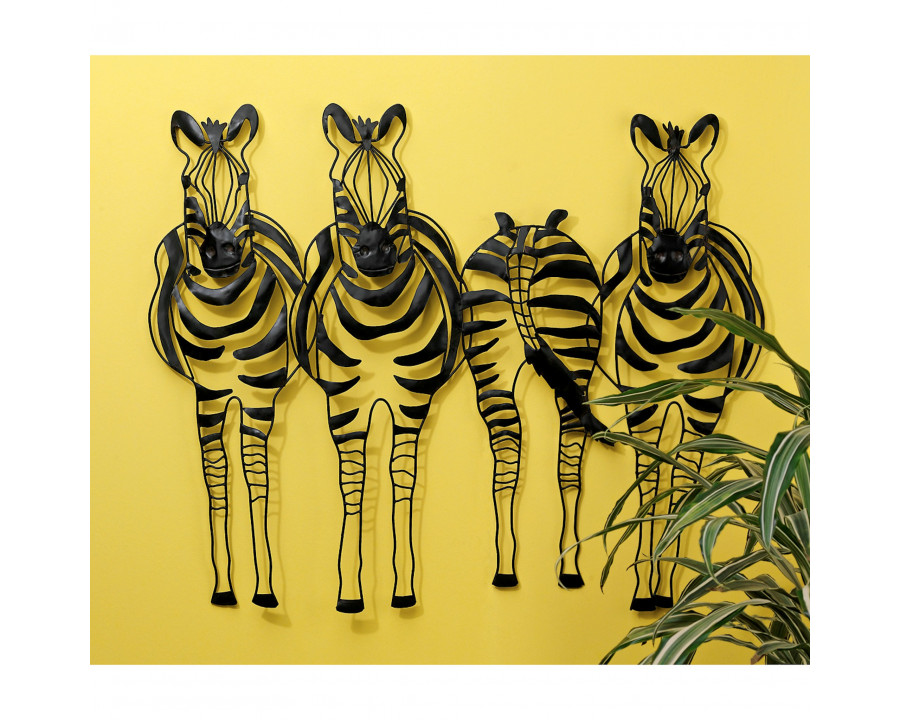 Toscano - Static Stripes Sculptural Zebra Wall Frieze in Metal