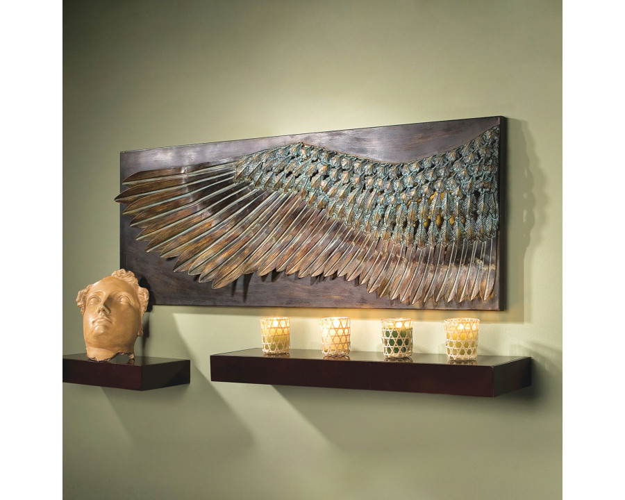 Toscano - Wing of Icarus Sculptural Wall Frieze in Metal