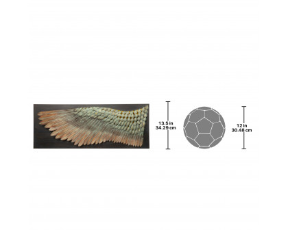 Toscano - Wing of Icarus Sculptural Wall Frieze in Metal