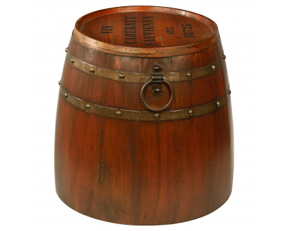 Toscano - French Wine Barrel Side Table in Steel