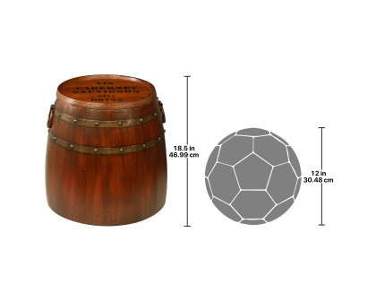 Toscano - French Wine Barrel Side Table in Steel