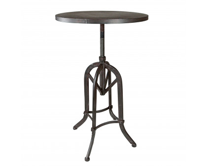 Toscano - Industrial Revolution Adjustable Height Side Table in Steel