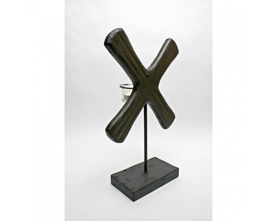 Toscano - X Form Candleholder Sculpture