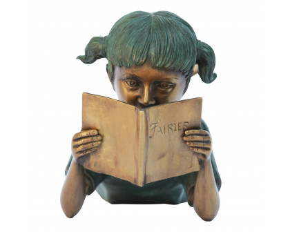 Toscano Bookworm Reader Garden Statue - Girl