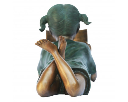 Toscano Bookworm Reader Garden Statue - Girl