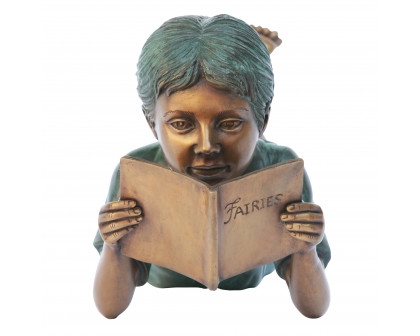 Toscano Bookworm Reader Garden Statue - Boy