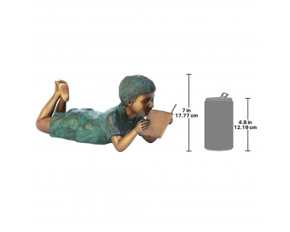 Toscano Bookworm Reader Garden Statue - Boy