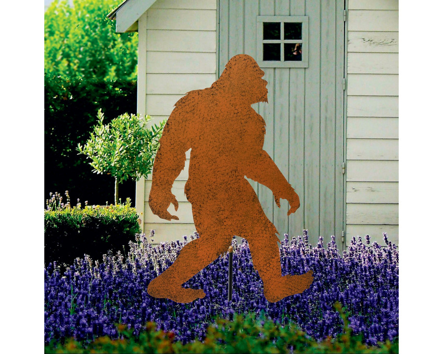 Toscano - Bigfoot Spotted Silhouette Yeti Garden Stake