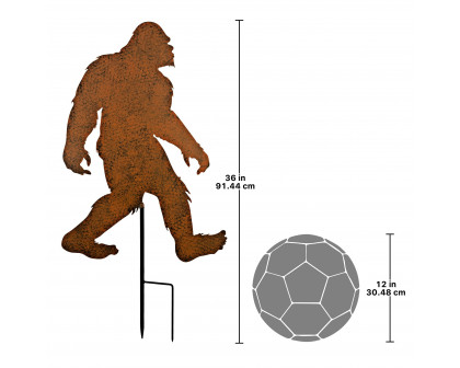 Toscano - Bigfoot Spotted Silhouette Yeti Garden Stake