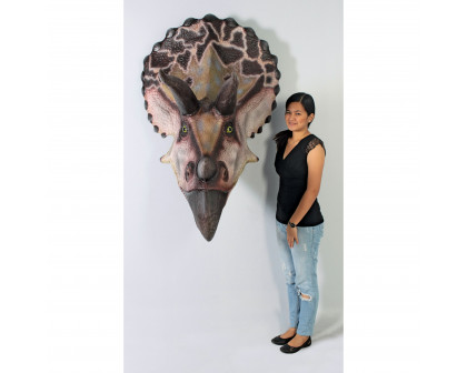 Toscano - Giant Triceratops Dinosaur Wall Trophy