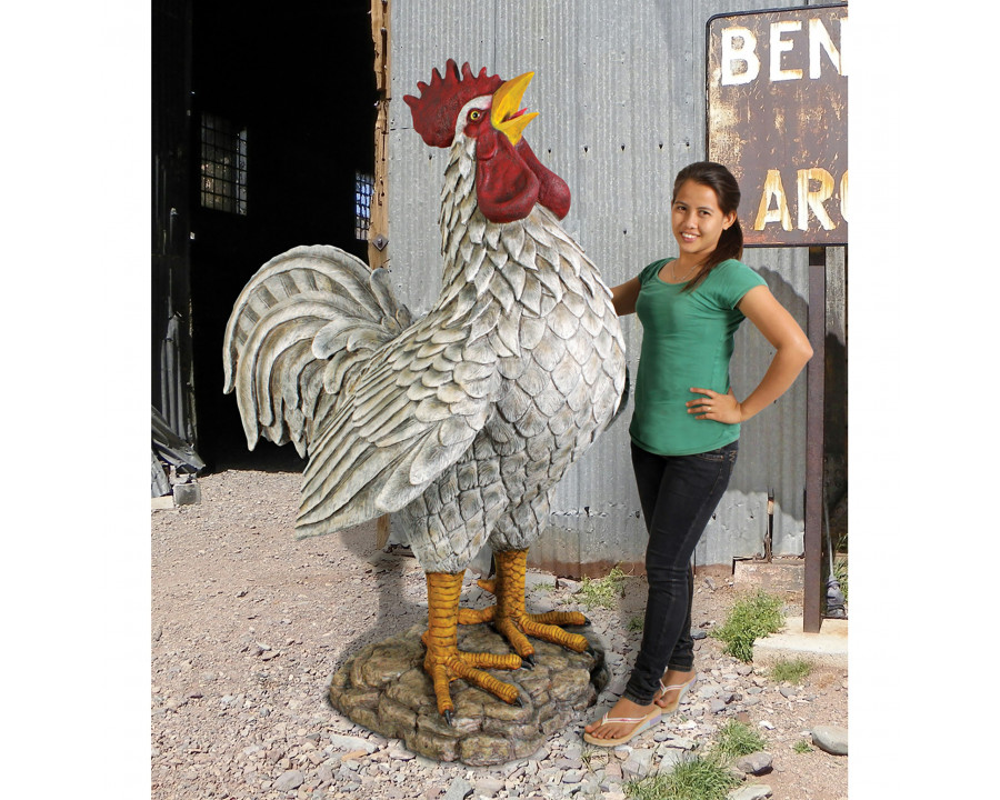 Toscano - Cock-a-doodle-do Roadside Rooster Garden Statue