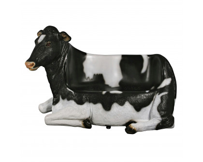 Toscano - Cowch Holstein Cow Photo Op Sculptural Bench