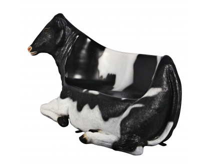 Toscano - Cowch Holstein Cow Photo Op Sculptural Bench