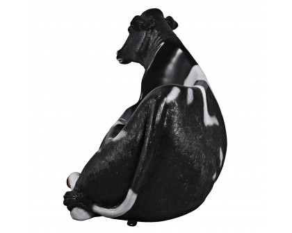 Toscano - Cowch Holstein Cow Photo Op Sculptural Bench