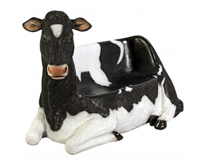 Toscano - Cowch Holstein Cow Photo Op Sculptural Bench