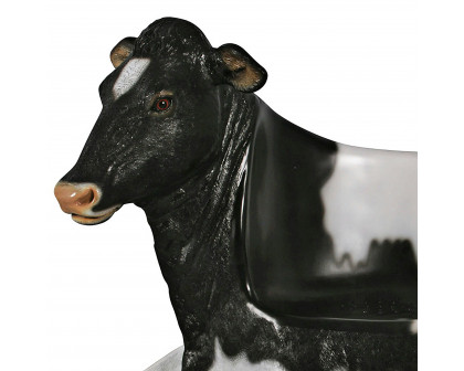 Toscano - Cowch Holstein Cow Photo Op Sculptural Bench