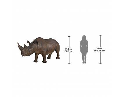 Toscano - Life-Sized Rhinoceros Garden Animal Statue