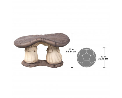 Toscano - Massive Mystic Mushroom Photo Op Sculptural Bench