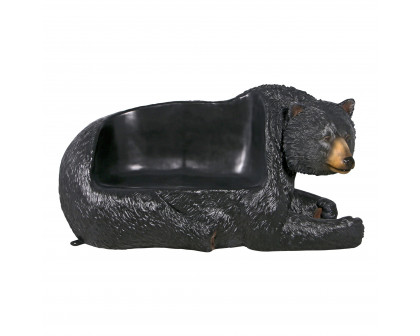 Toscano - Brawny Black Bear Sculptural Bench