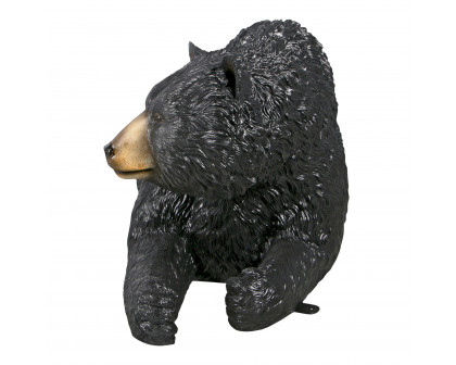 Toscano - Brawny Black Bear Sculptural Bench