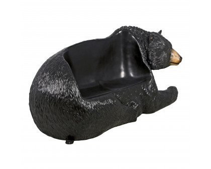 Toscano - Brawny Black Bear Sculptural Bench