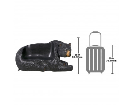 Toscano - Brawny Black Bear Sculptural Bench