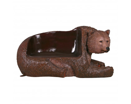 Toscano - Brawny Grizzly Brown Bear Sculptural Bench