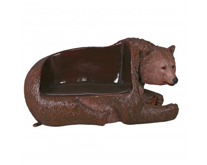 Toscano - Brawny Grizzly Brown Bear Sculptural Bench