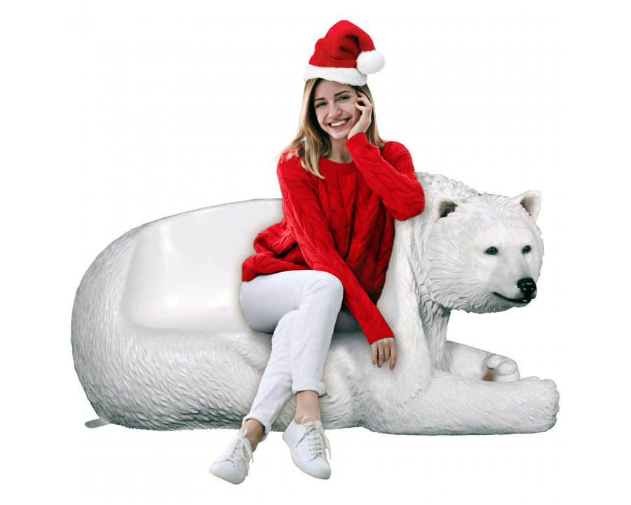 Toscano - Brawny Polar Bear Sculptural Bench