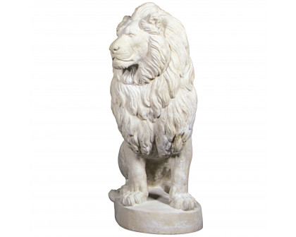 Toscano Stately Chateau Lion Sentinel Garden Statue - Left