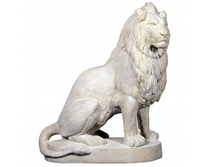 Toscano Stately Chateau Lion Sentinel Garden Statue - Left