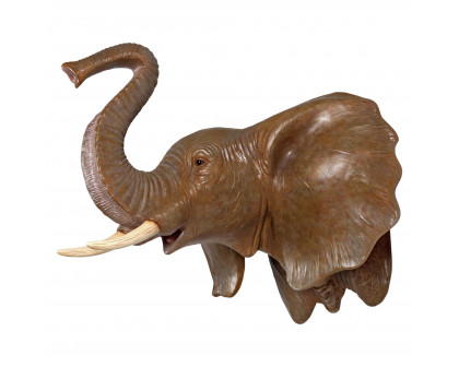 Toscano - Exotic African Elephant Trophy Head Wall Mount Sculpture