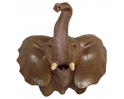 Toscano - Exotic African Elephant Trophy Head Wall Mount Sculpture