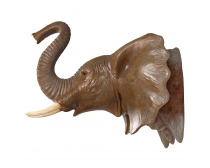 Toscano - Exotic African Elephant Trophy Head Wall Mount Sculpture