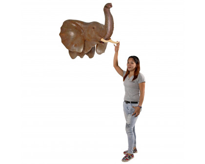 Toscano - Exotic African Elephant Trophy Head Wall Mount Sculpture