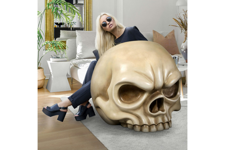 Toscano™ Lost Souls Gothic Skull Sculptural Chair - Bone